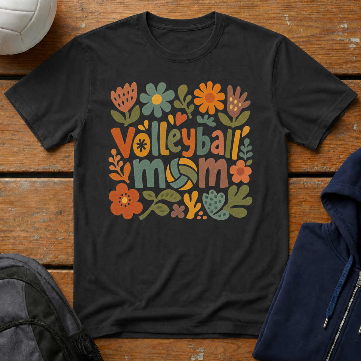 Volleyball Mom Floral T-Shirt