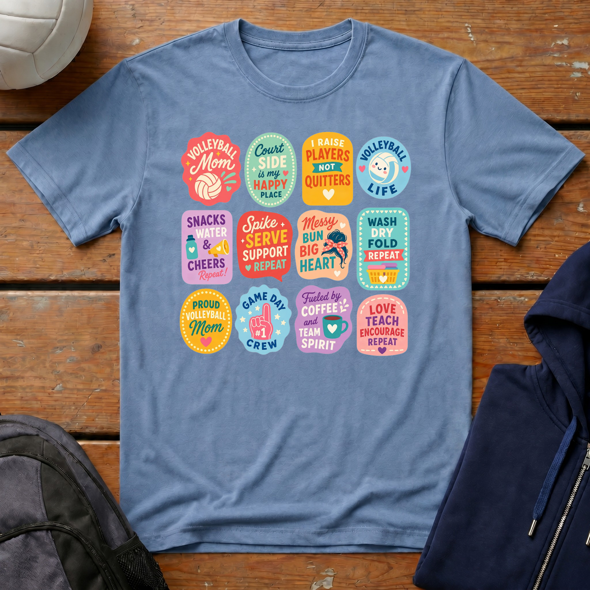 Volleyball Mom Stickers T‑Shirt