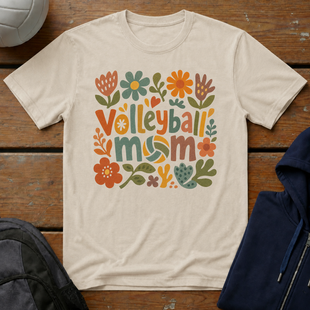 Volleyball Mom Floral T-Shirt