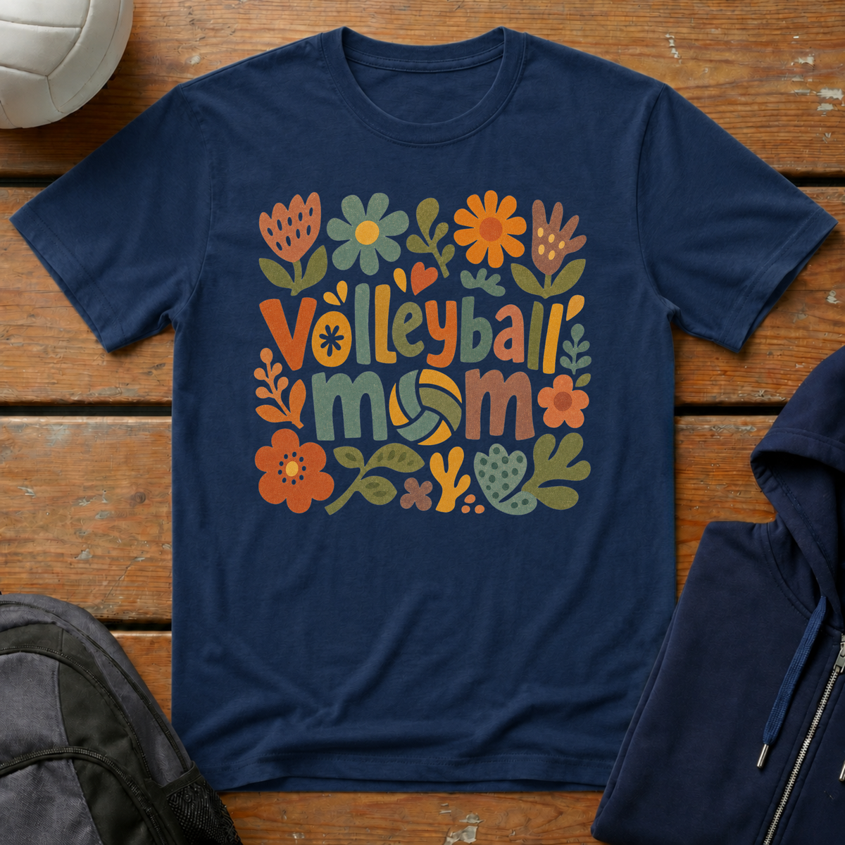 Volleyball Mom Floral T-Shirt