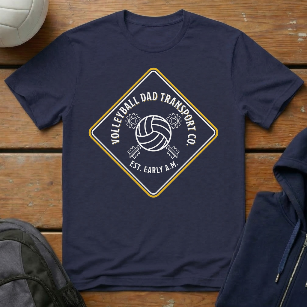 Volleyball Dad Transport Co Yellow T-Shirt