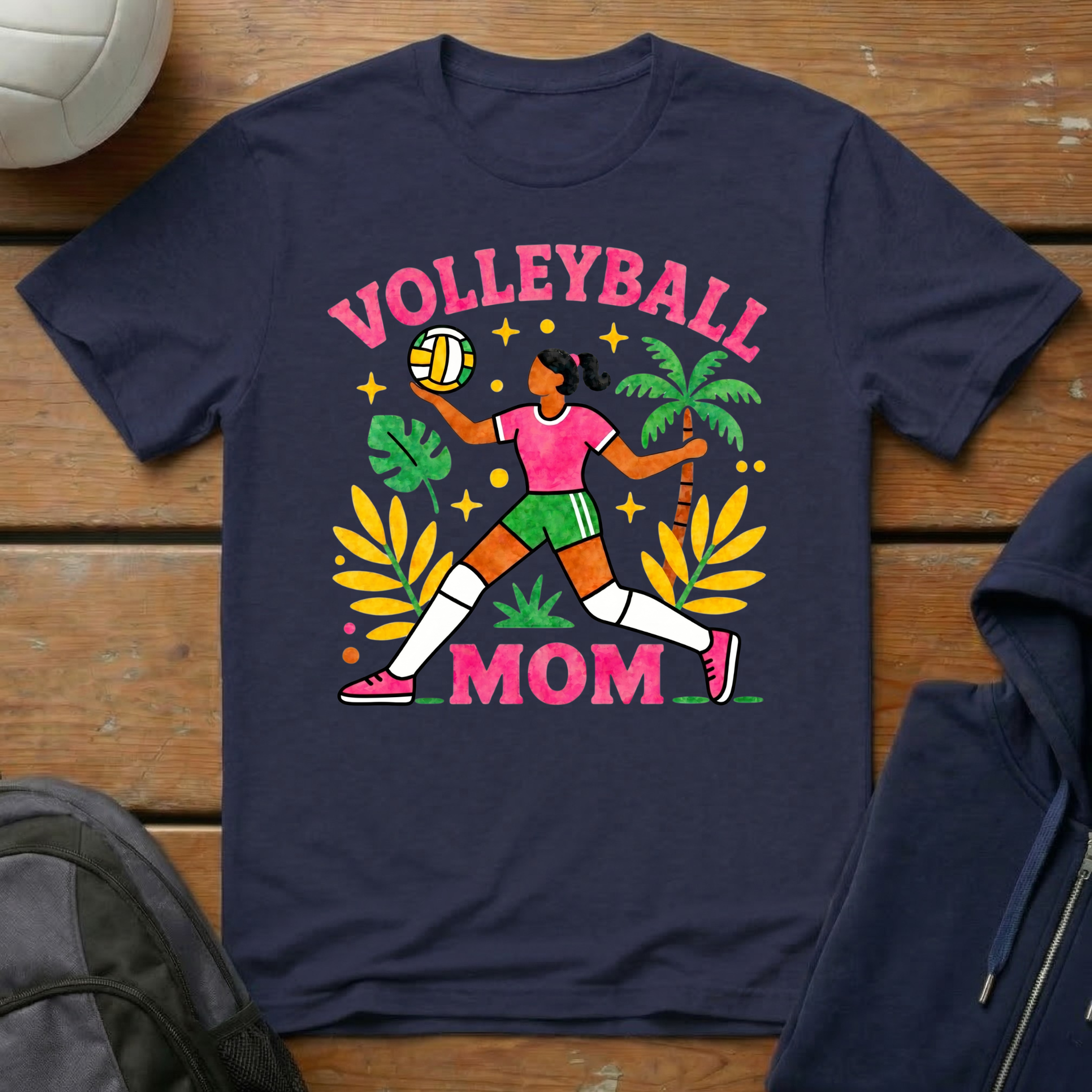 Volleyball Mom Tropical T-Shirt