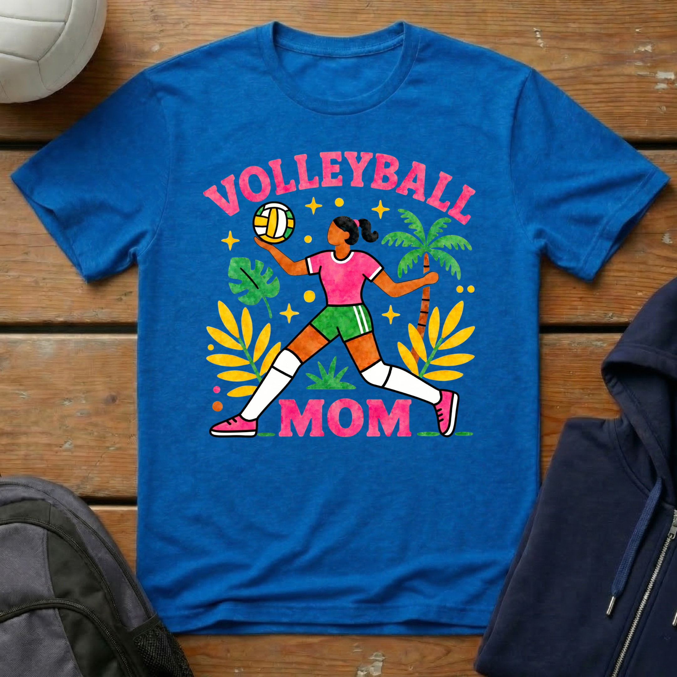 Volleyball Mom Tropical T-Shirt
