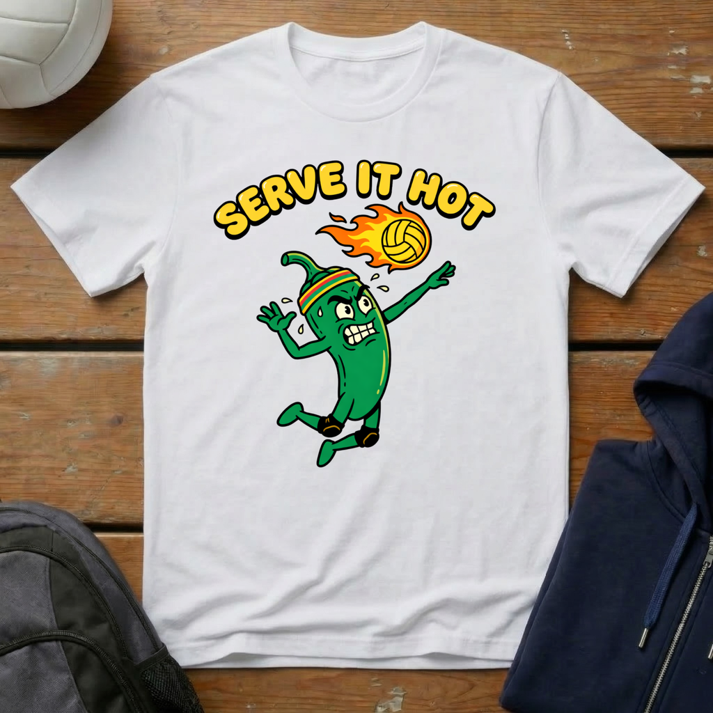 Serve It Hot Green T-Shirt