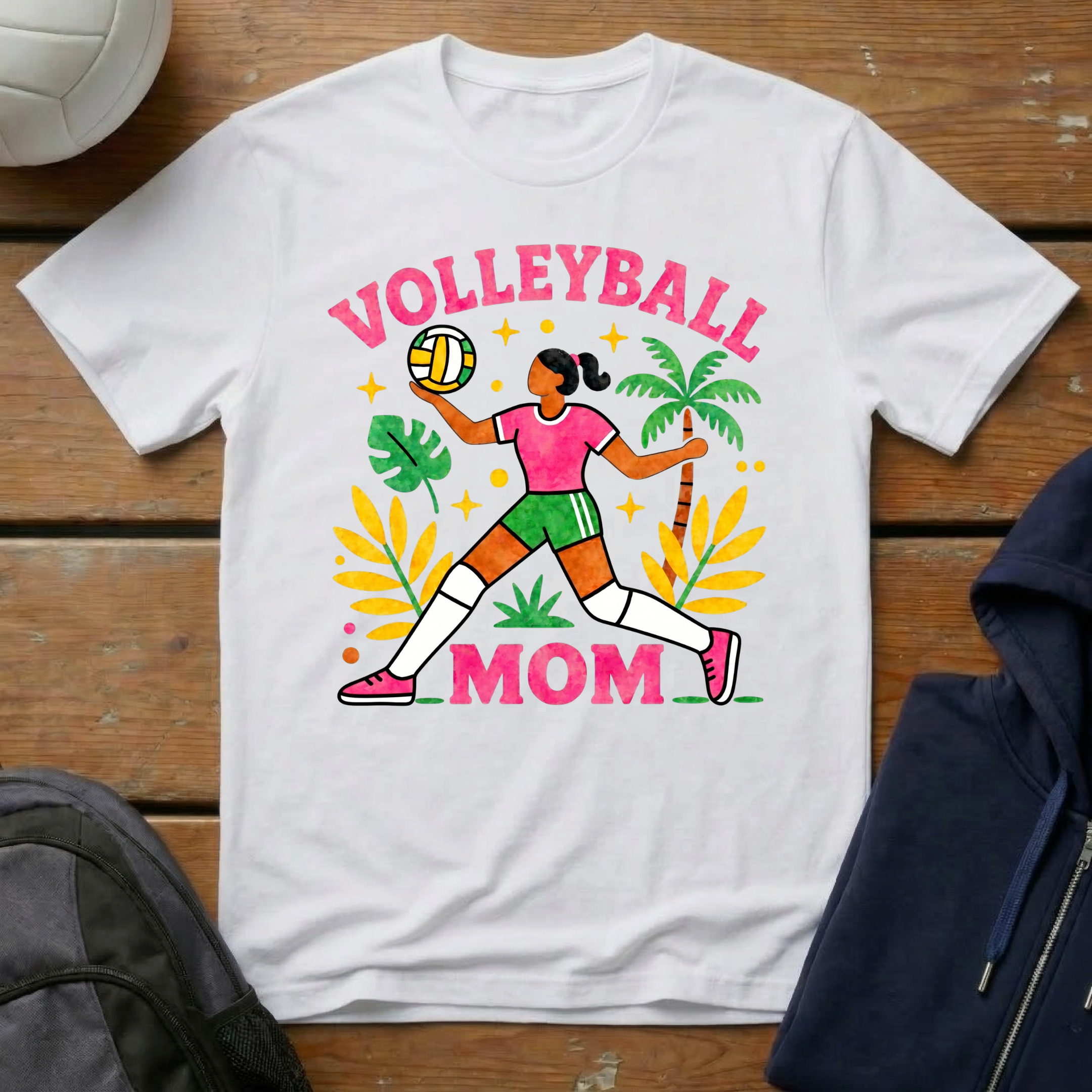 Volleyball Mom Tropical T-Shirt